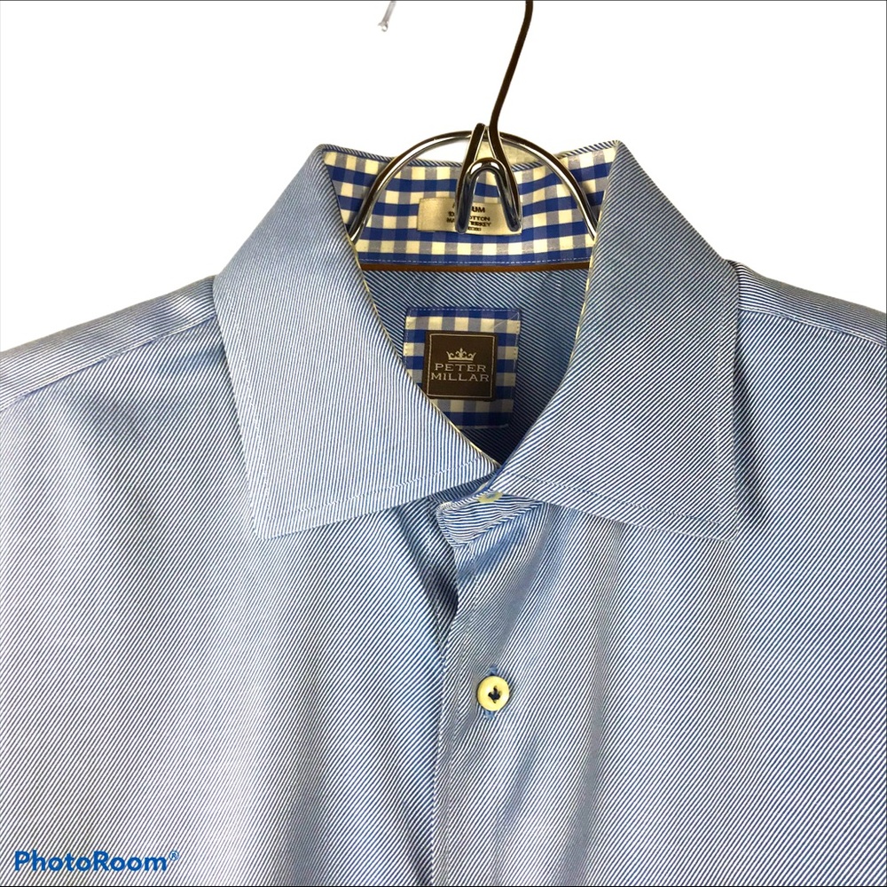 Peter Millar Blue Button Down W/Checked Cuffs - image 6